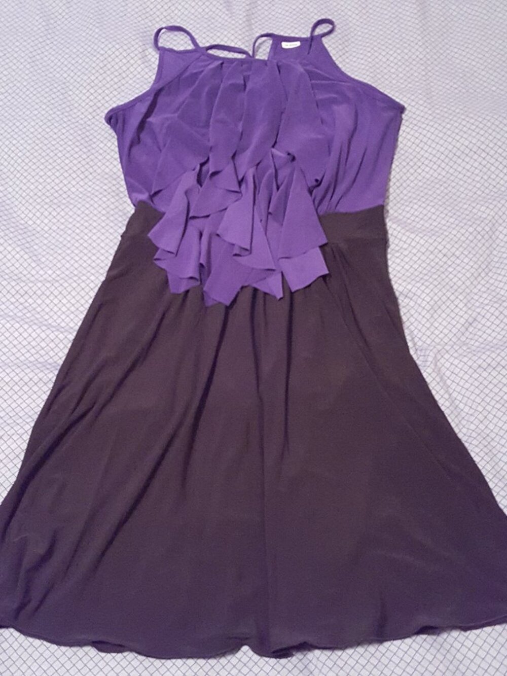 2/$20 Black Skirt Purple Ruffle Dress, Medium